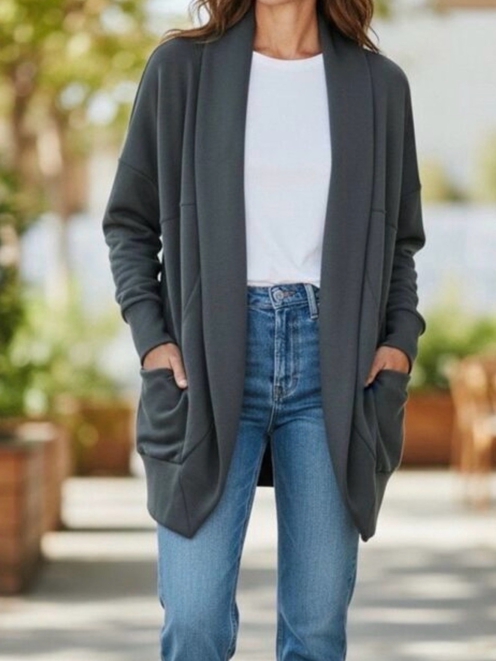 SPANX Air Essentials Cocoon Cardigan | XS/S in Dark Palm